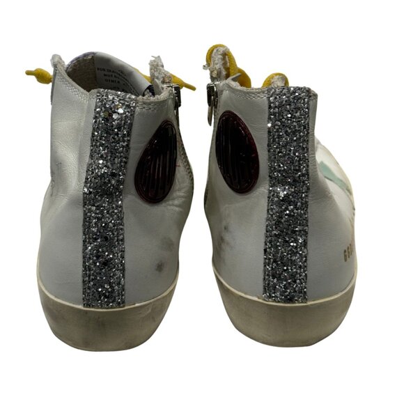 Golden Goose white fancy high-top sneakers size 8/38 - Picture 4 of 5